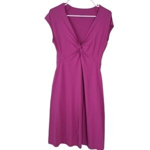 Patagonia Bandha Twist Front Short Sleeve Dress Magenta Size M Stretchy Outdoor